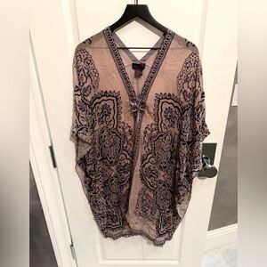 Hale Bob Sheer Tunic in Black and Tan